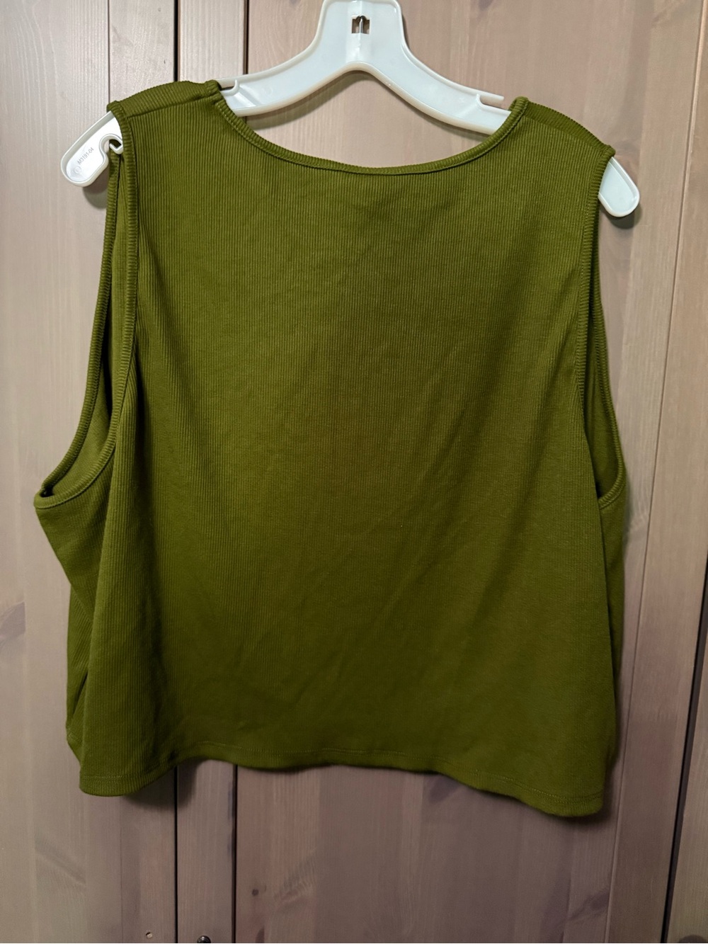 Future Collective Olive Green Ribbed Crop Tank, 3X - Picture 2 of 6